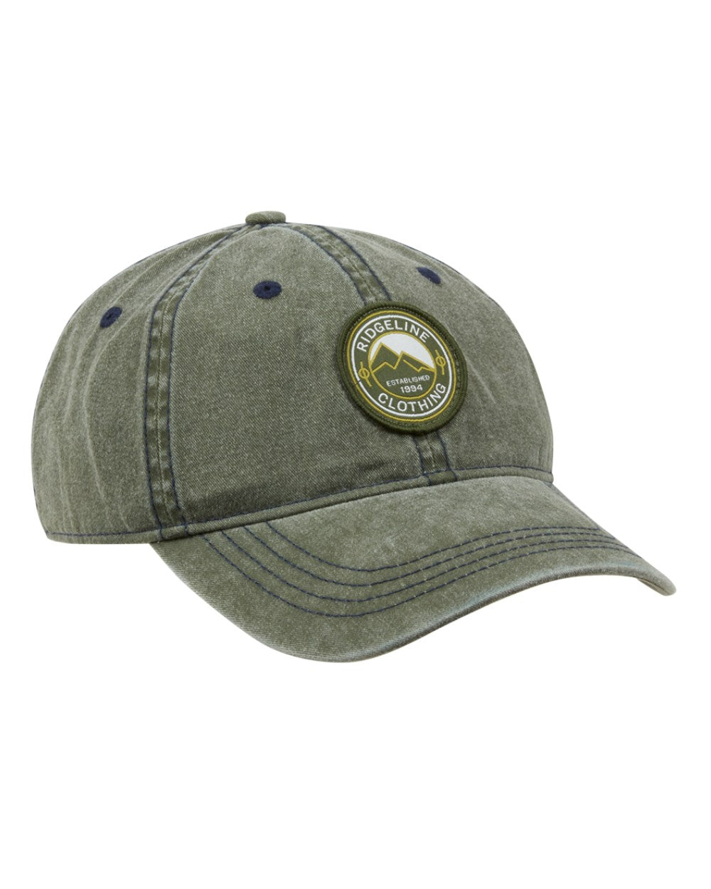 Olive Wash Coloured Ridgeline Original Truckie Cap On A White Background