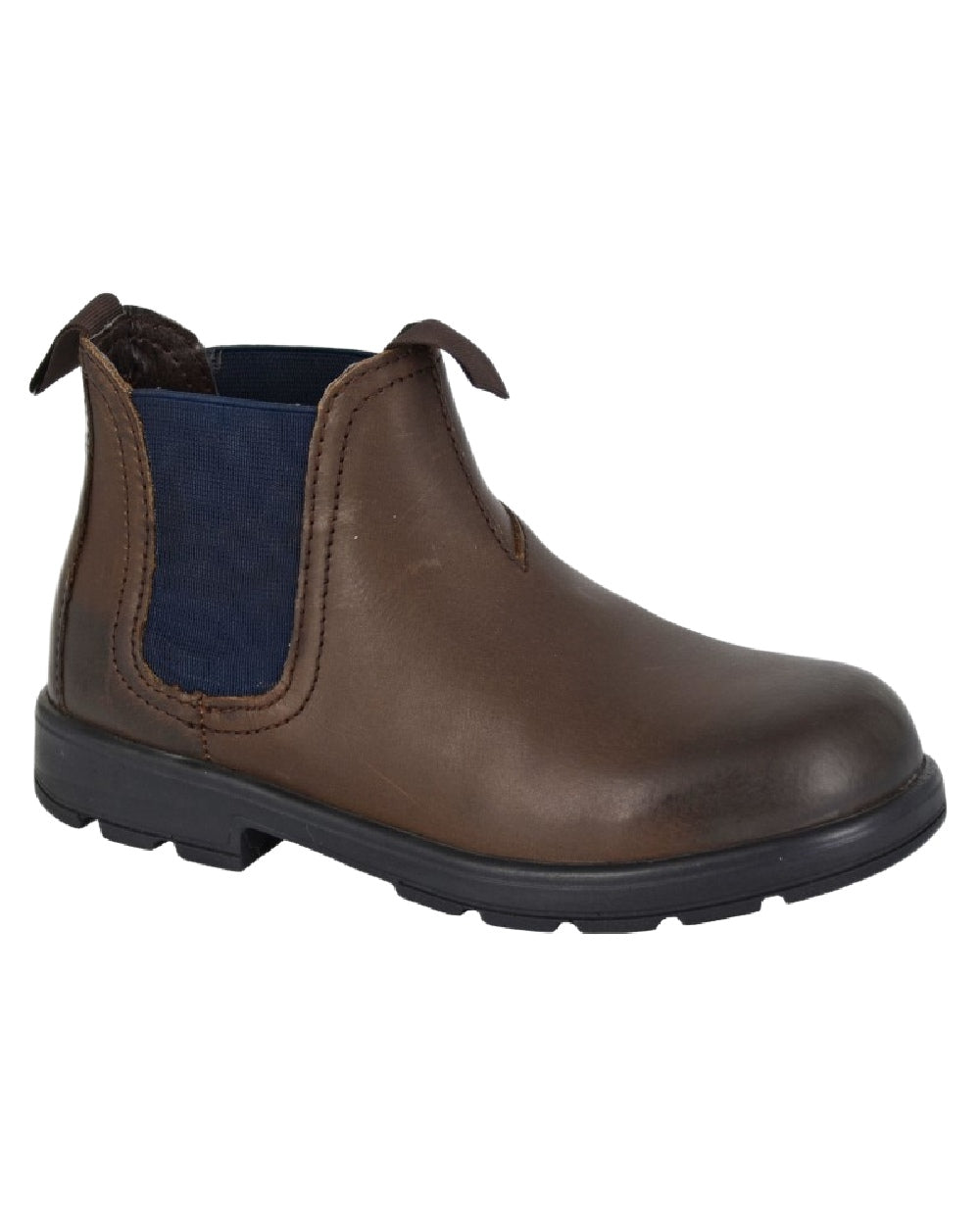 Waxy Brown Coloured Roamers Childrens Twin Gusset Ankle Boots on White Background