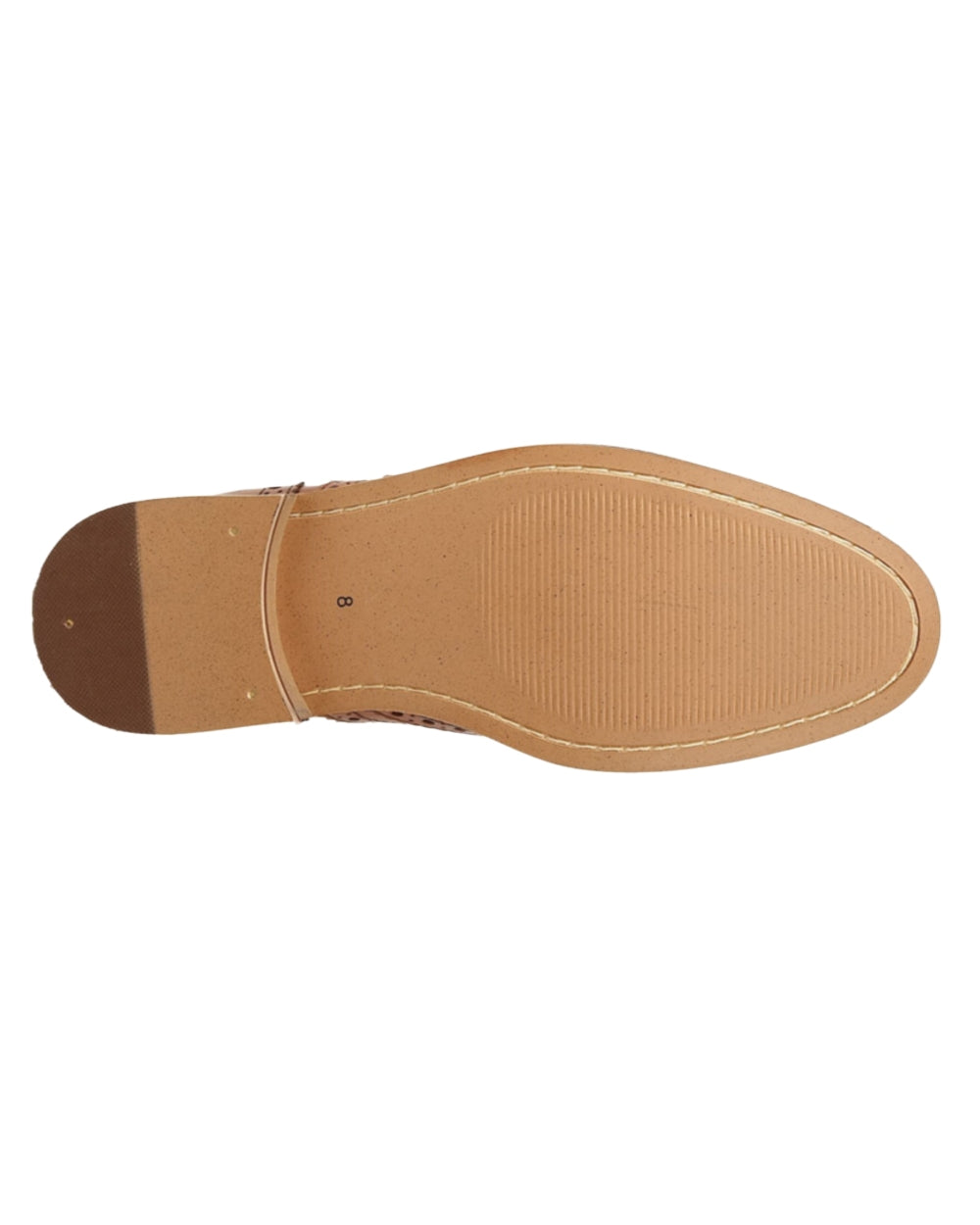 Brown Coloured Roamers Mens 5 Eyelet Oxford Brogue Shoes on White Background