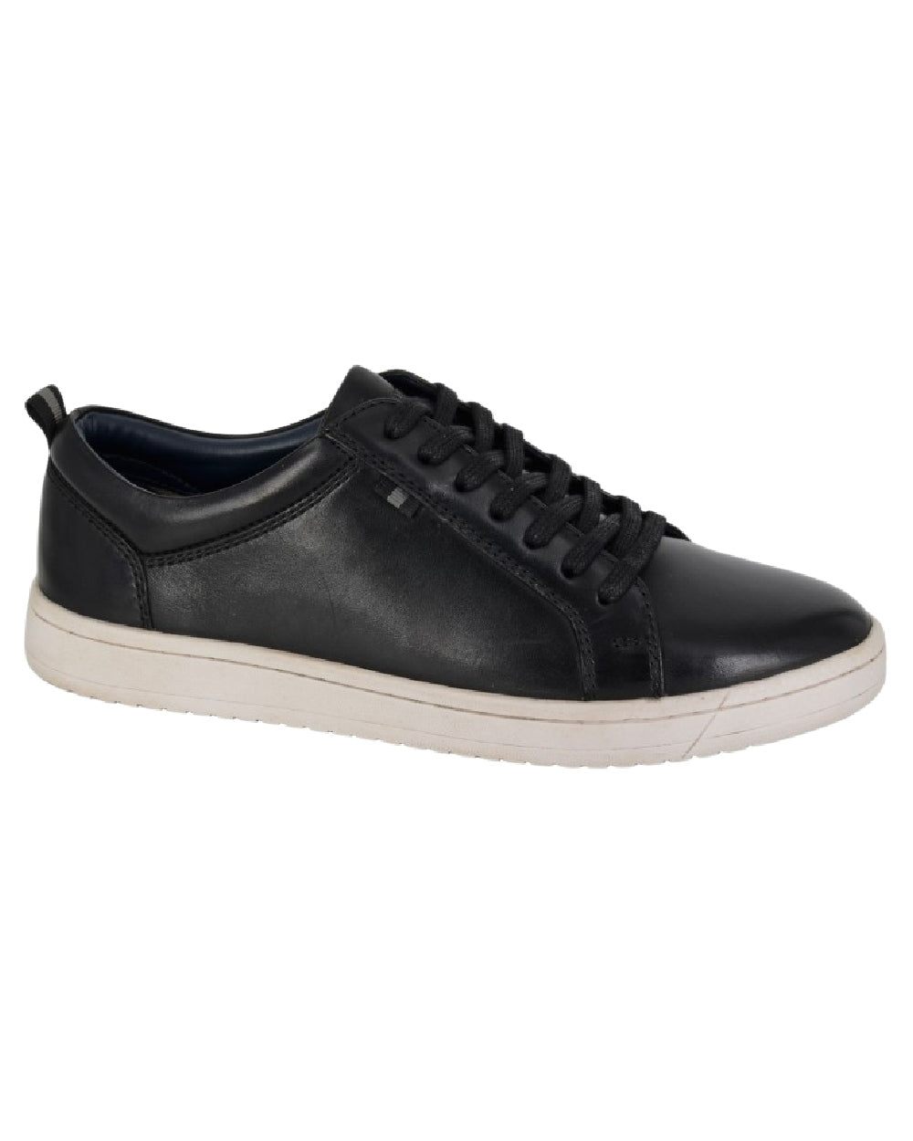 Black Coloured Roamers Mens 7 Eyelet Leisure Trainer Shoes on White Background