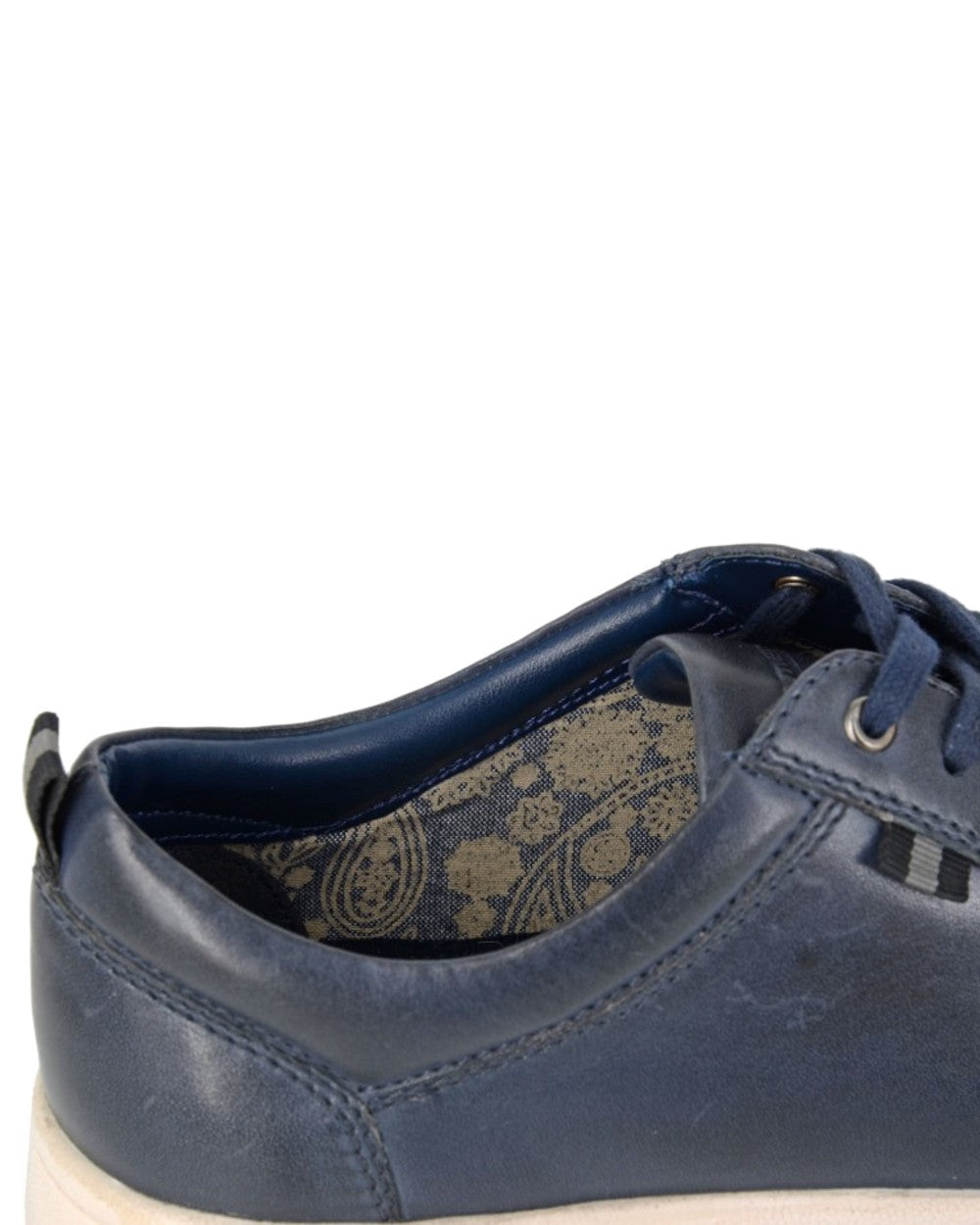 Navy Coloured Roamers Mens 7 Eyelet Leisure Trainer Shoes on White Background