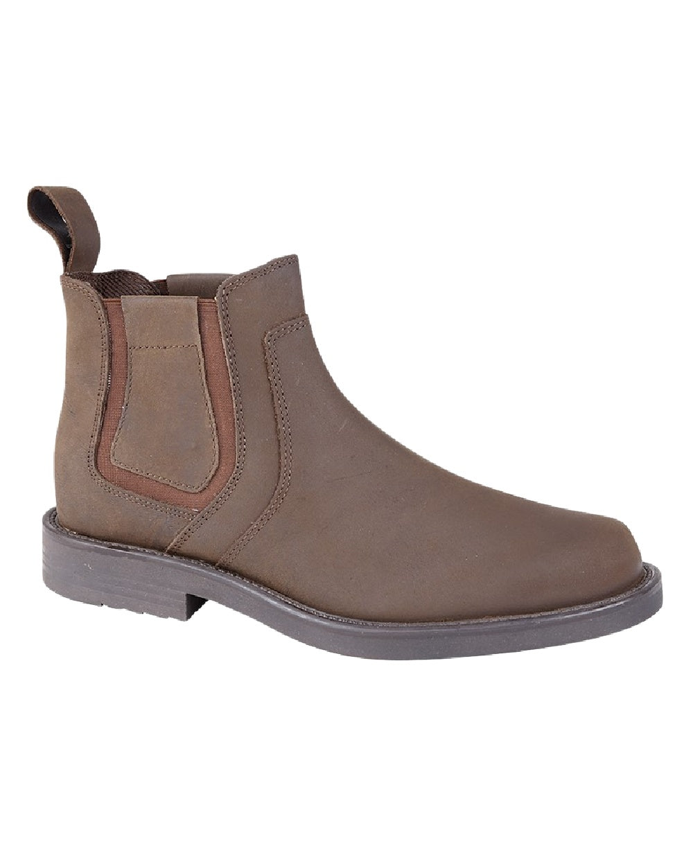Brown Coloured Roamers Mens Brown Crazy Horse Leather Gusset Boots on White Background
