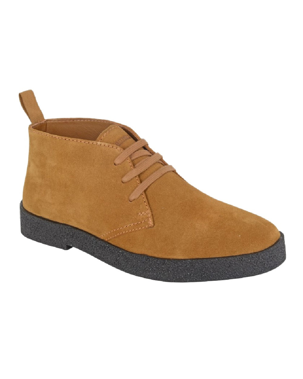 Tan Coloured Roamers Mens Revolver Leather Desert Boots on White Background