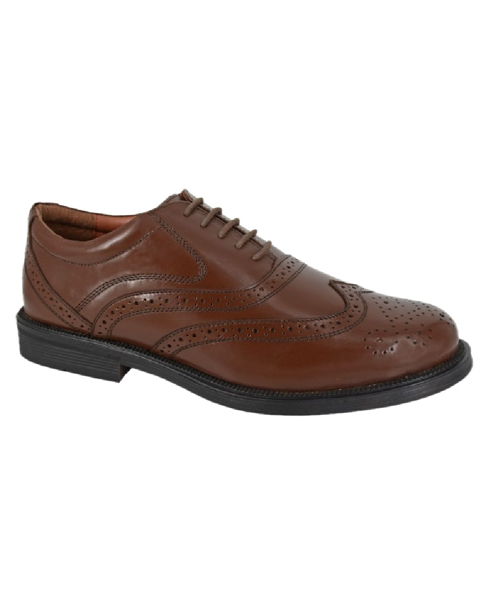Brown Coloured Scimitar Mens Wing Cap Brogue Oxford Shoes on White Background