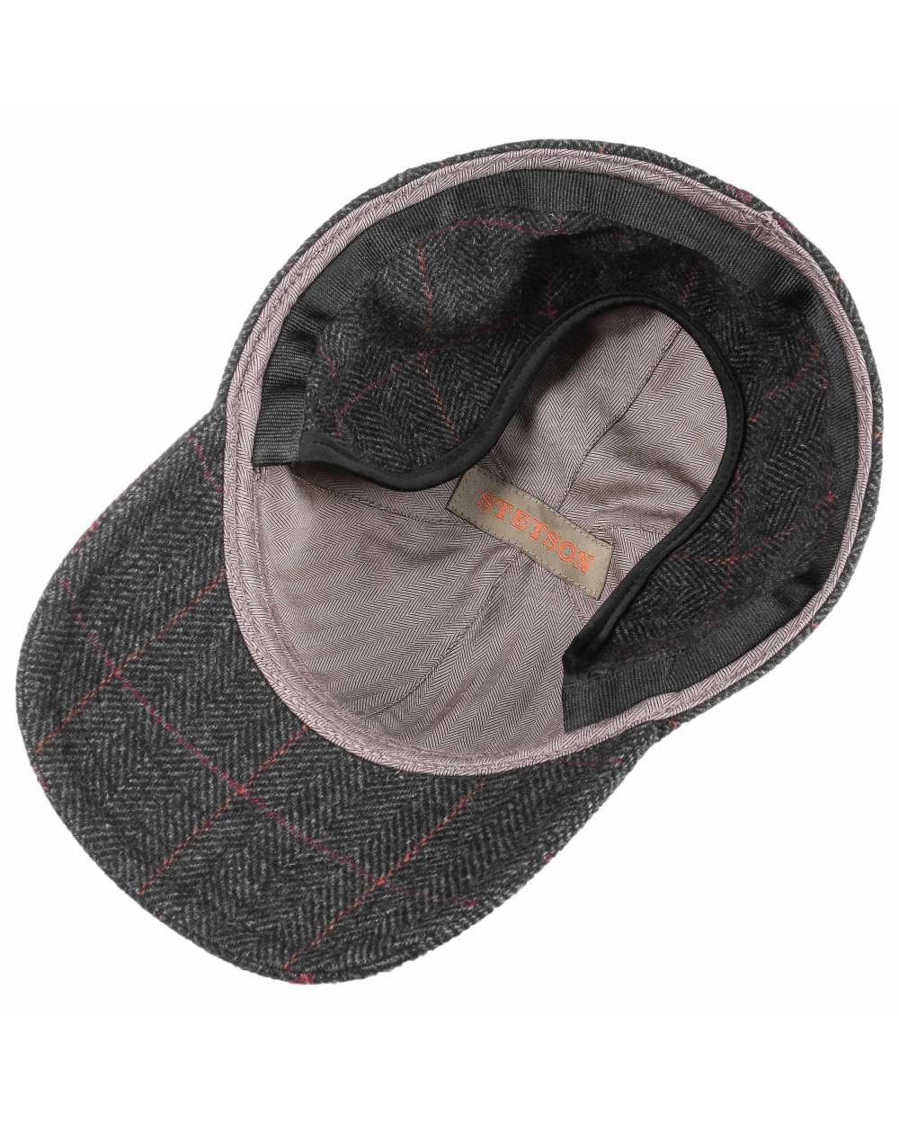 Anthracite Melange Coloured Stetson Baseball Wool Ear Flaps Cap On A White Background