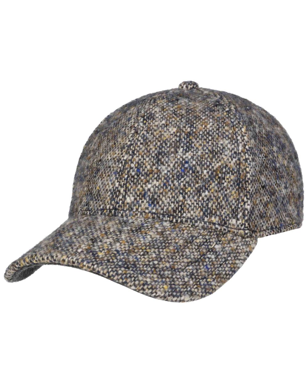 Blue Coloured Stetson Classic Donegal Tweed Cap On A White Background