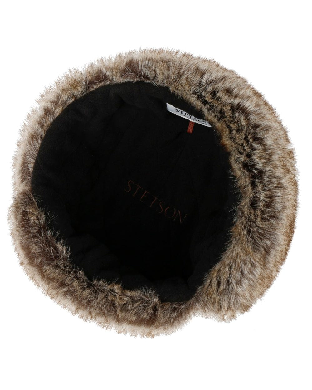 Black Coloured Stetson Cowhide Bomber Aviator Hat On A White Background