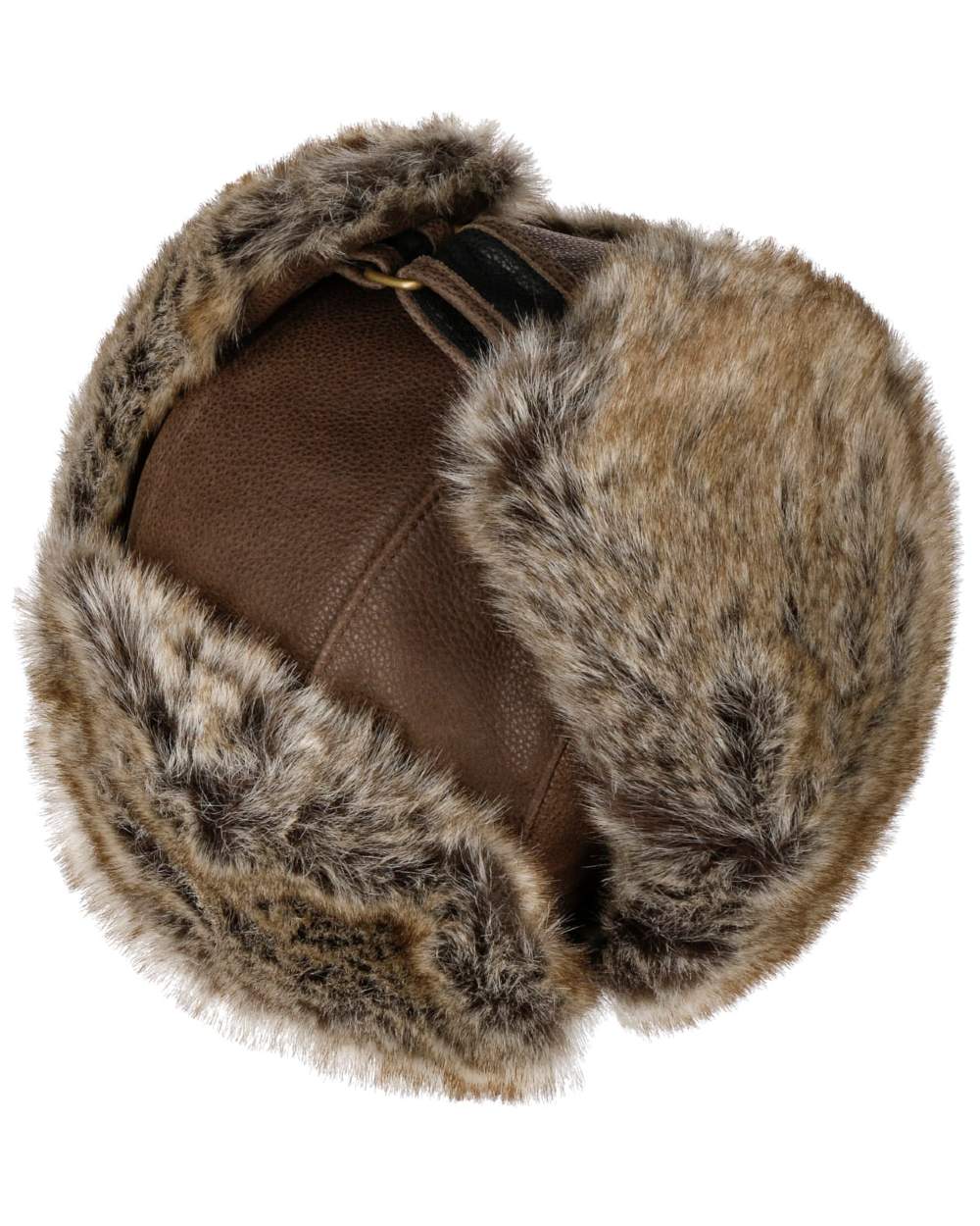 Brown Coloured Stetson Cowhide Bomber Aviator Hat On A White Background