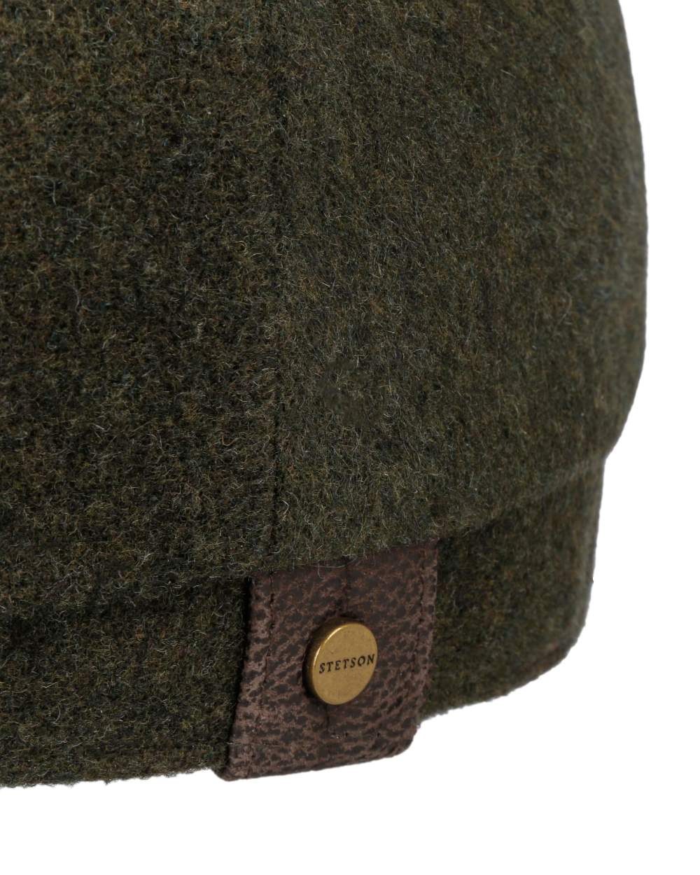 Moss Coloured Stetson Hatteras Noir Cap On A White Background