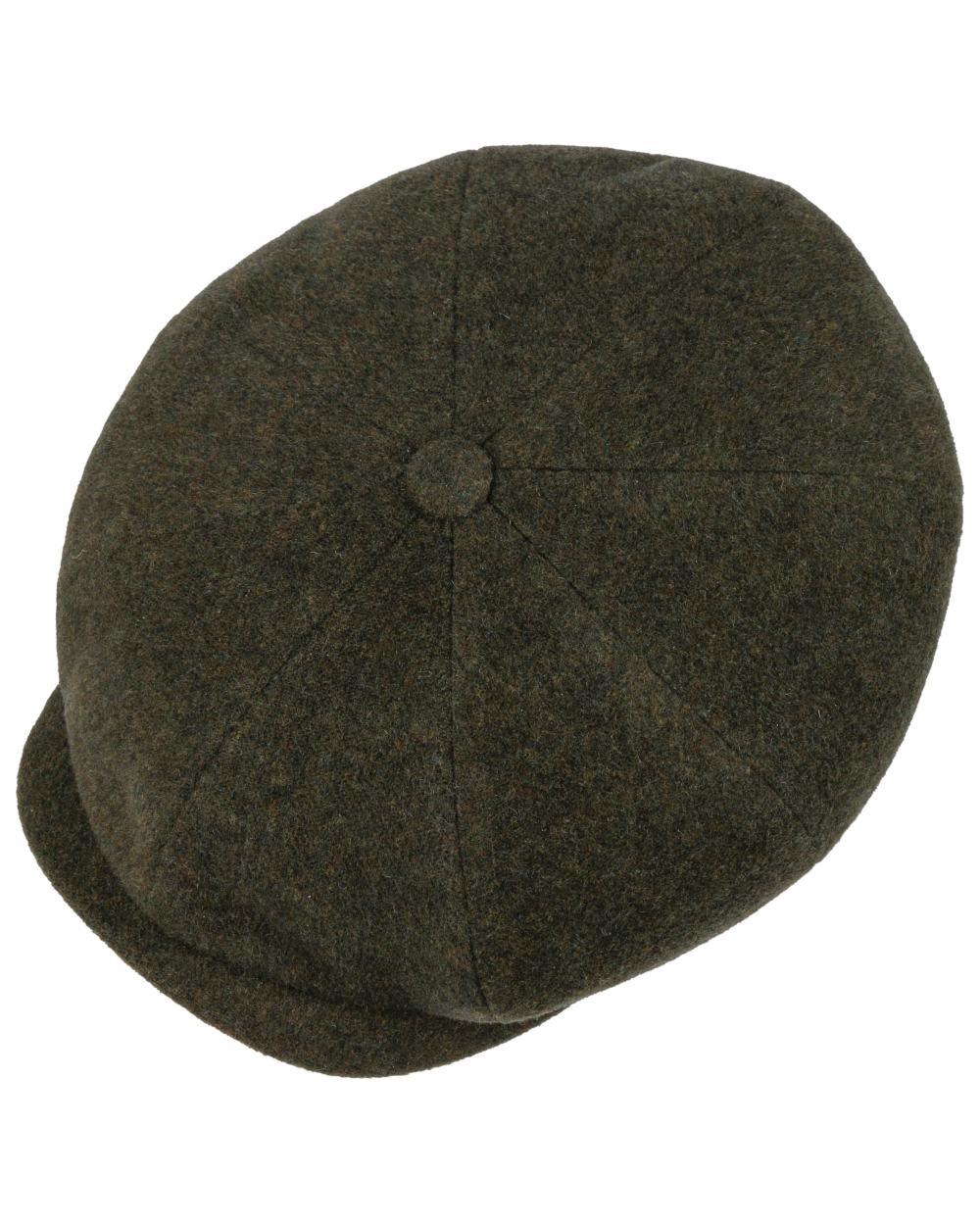Moss Coloured Stetson Hatteras Noir Cap On A White Background