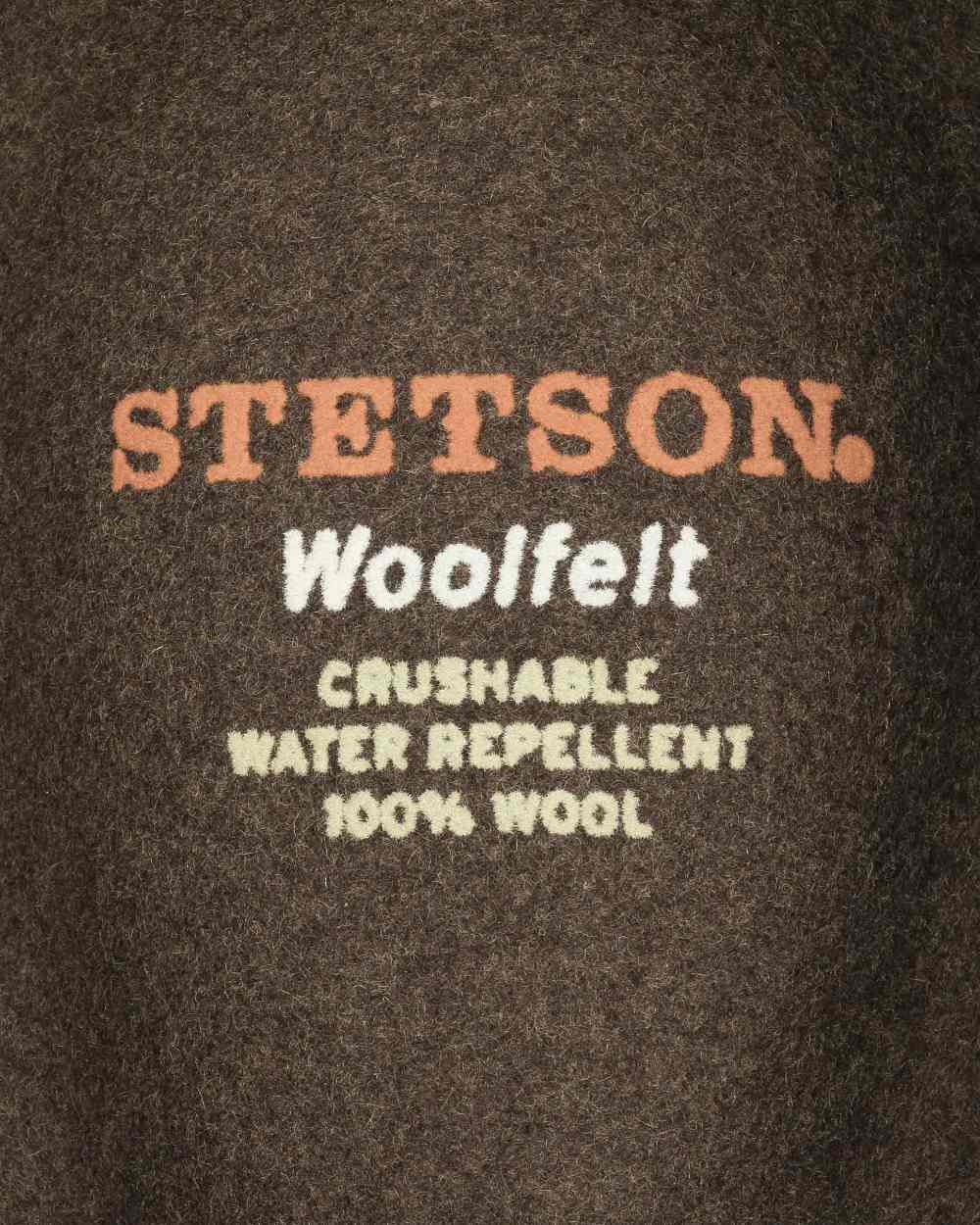 Brown Coloured Stetson Powell Traveller Felt Hat On A White Background