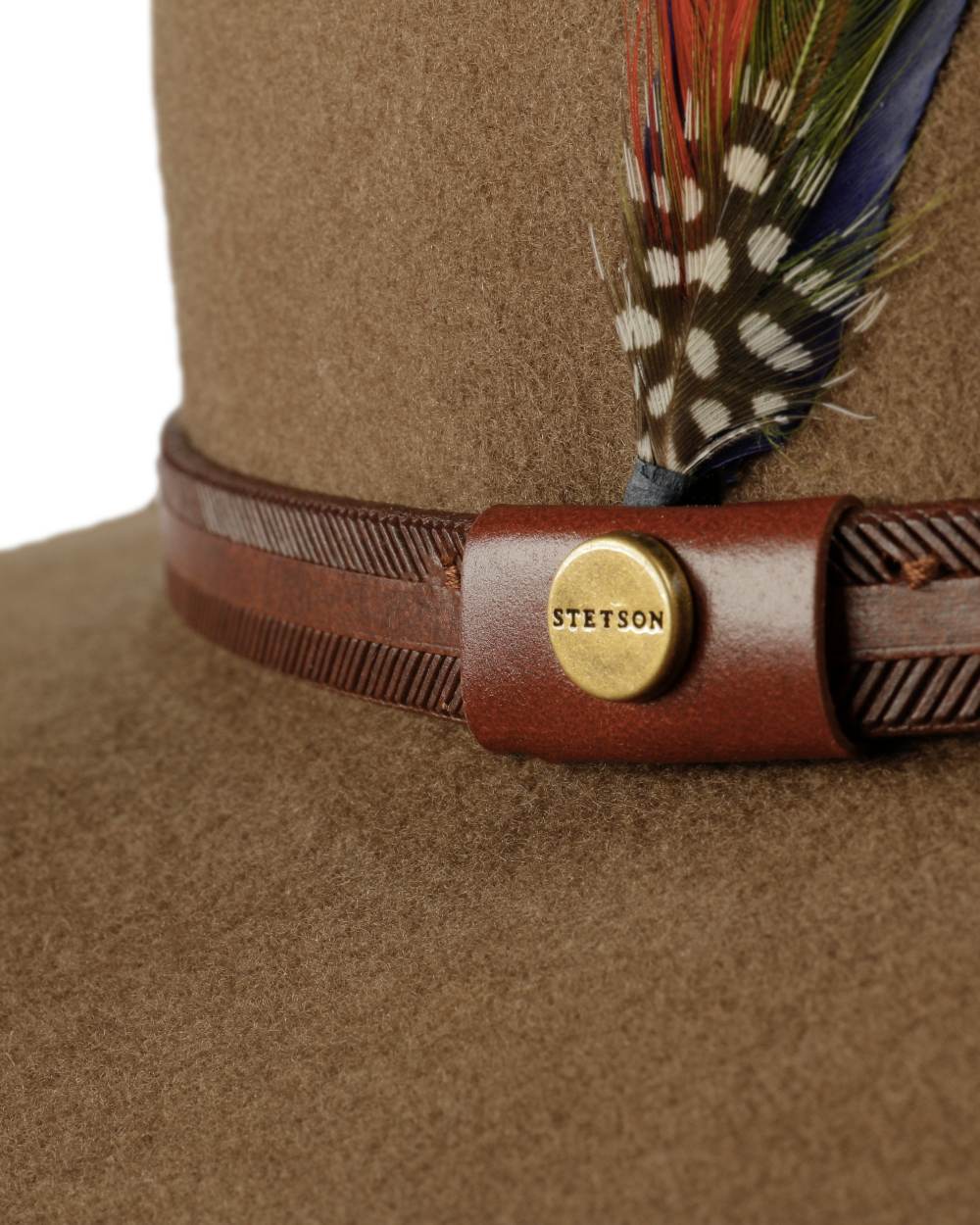 Dark Beige Coloured Stetson Rantoul Traveller Hat On A White Background