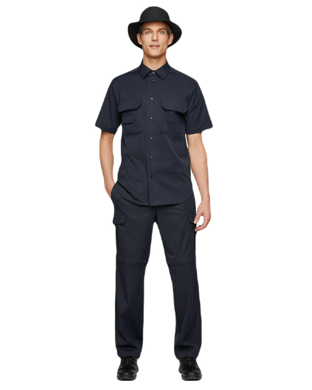 Black Coloured Tilley Rain Hat On A White Background