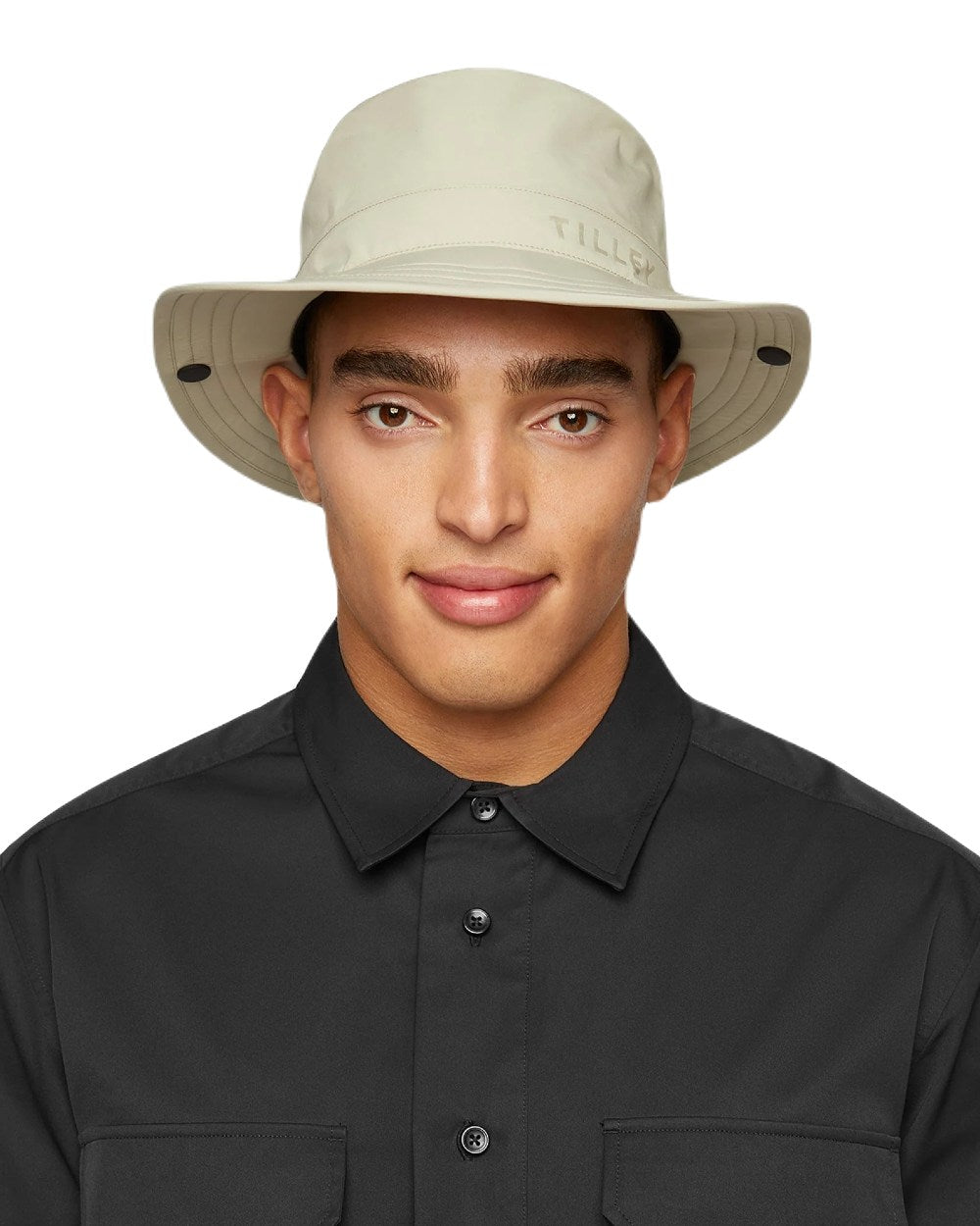 Stone Coloured Tilley Rain Hat On A White Background