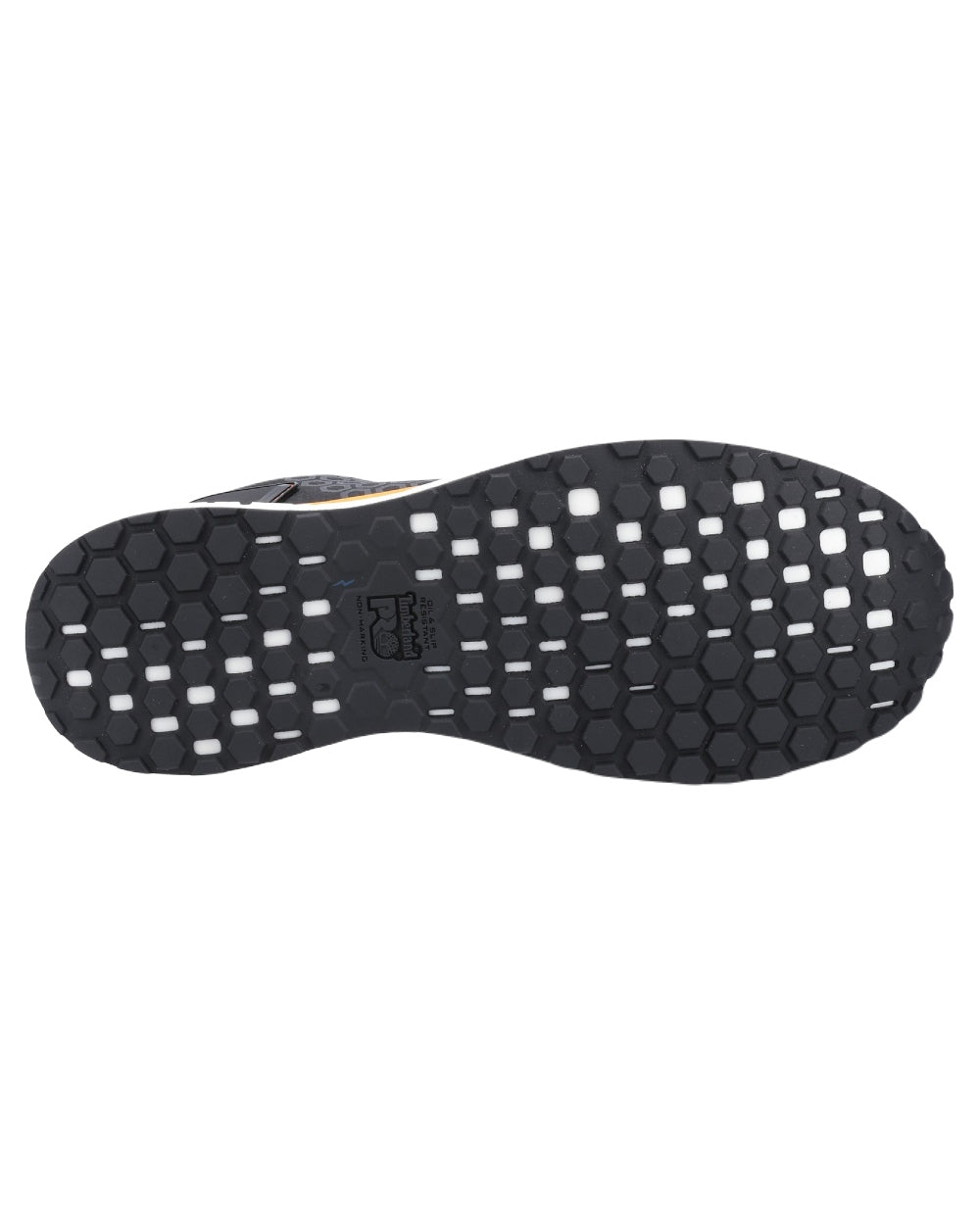 Black Orange Coloured Timberland Pro Mens Reaxion Composite Safety Trainers 2.0 on White Background