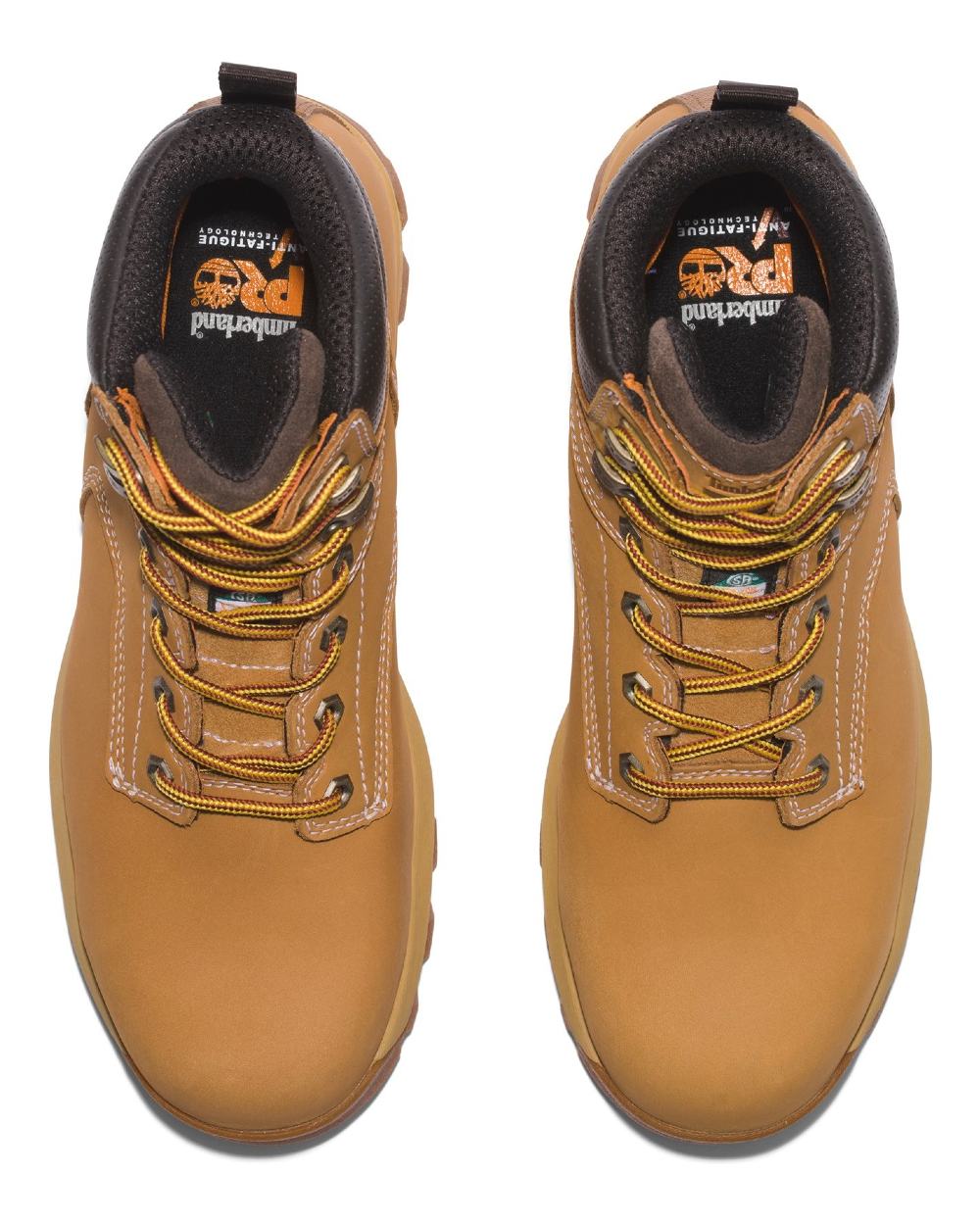 Wheat coloured Timberland Pro Titan 6inch Safety Boots on white background