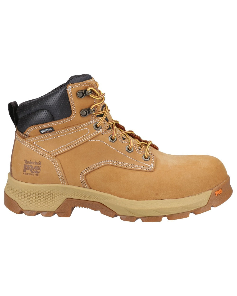Wheat coloured Timberland Pro Titan 6inch Safety Boots on white background