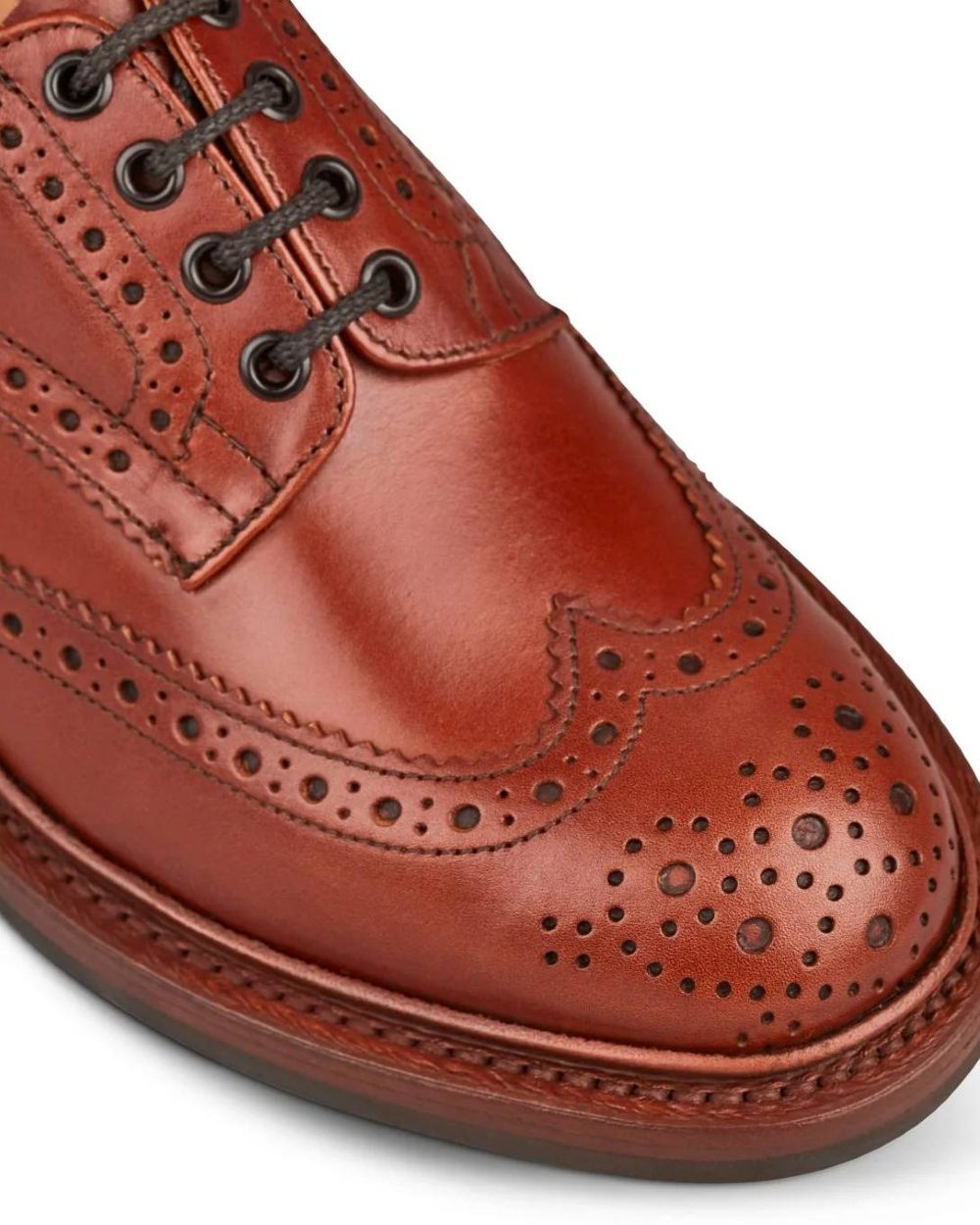 Marron Antique Coloured Trickers Bourton Country Shoe On A White Background