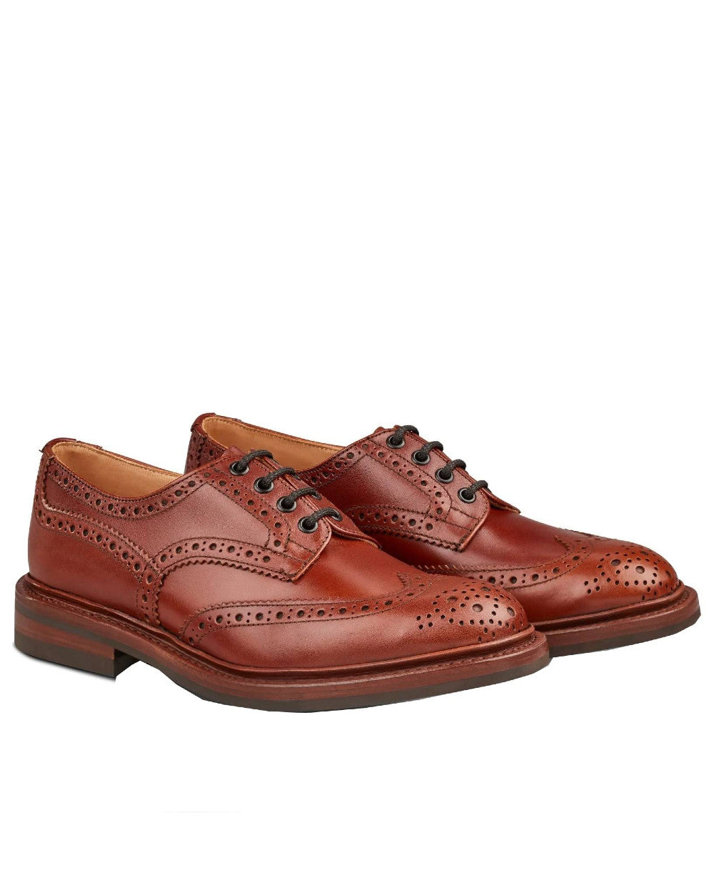 Marron Antique Coloured Trickers Bourton Country Shoe On A White Background