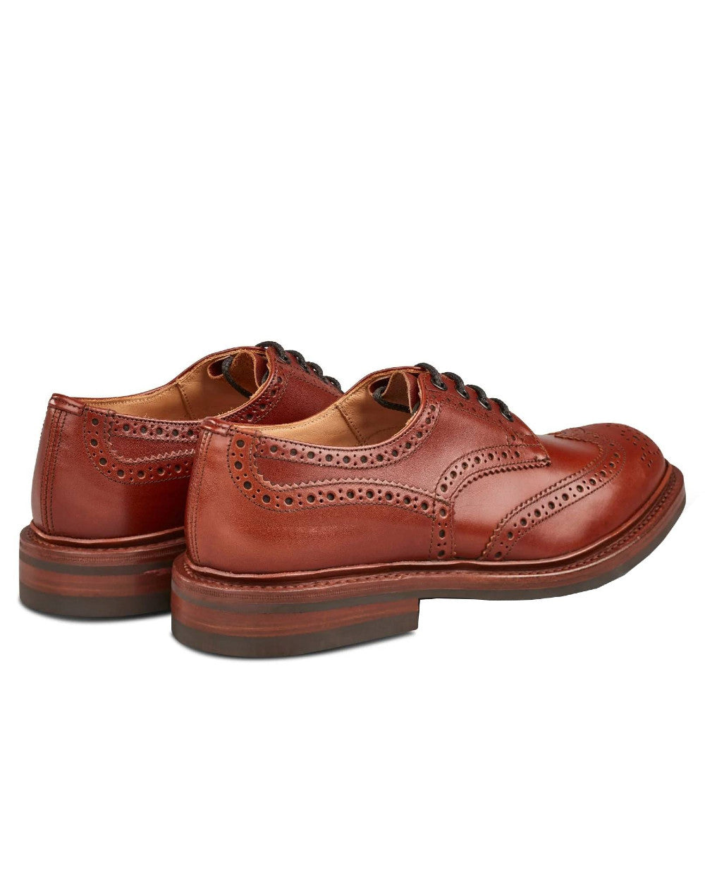 Marron Antique Coloured Trickers Bourton Country Shoe On A White Background