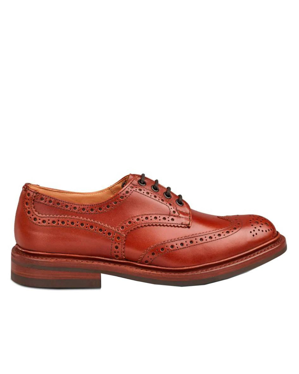 Marron Antique Coloured Trickers Bourton Country Shoe On A White Background