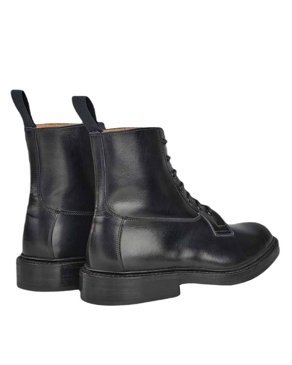 Black Calf Coloured Trickers Burford Country Boot Dainite Sole On A White Background