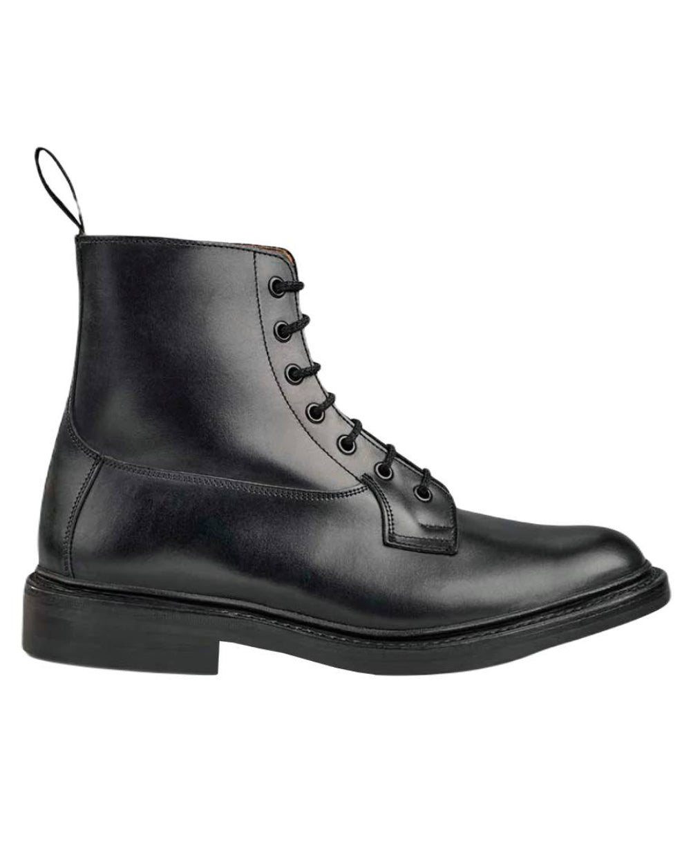 Black Calf Coloured Trickers Burford Country Boot Dainite Sole On A White Background