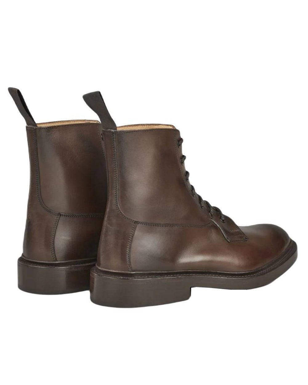 Espresso Burnished Coloured Trickers Burford Country Boot Dainite Sole On A White Background