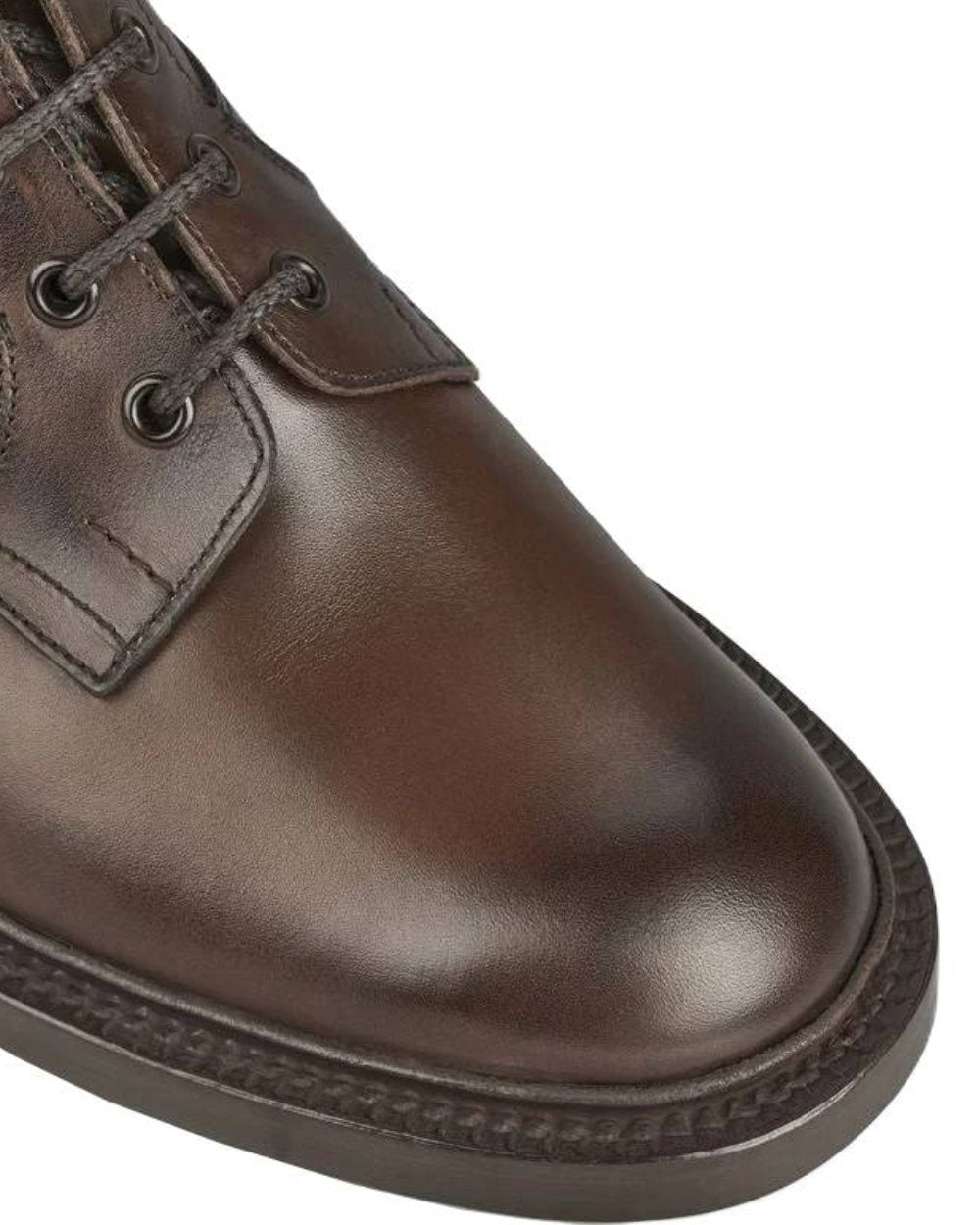 Espresso Burnished Coloured Trickers Burford Country Boot Dainite Sole On A White Background