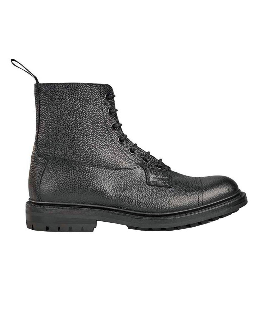 Black Scotch Coloured Trickers Grassmere Country Boots On A White Background