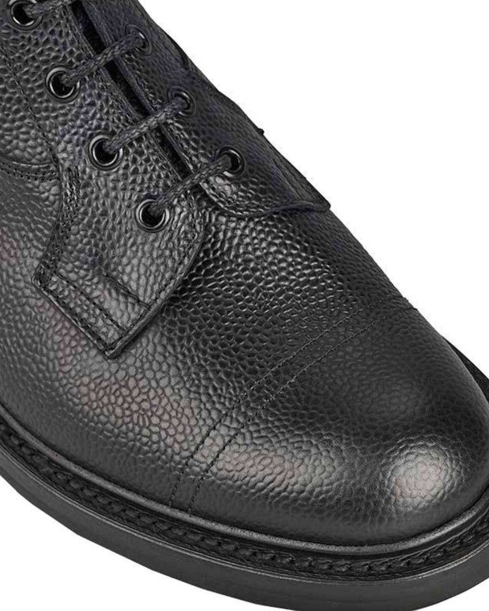 Black Scotch Coloured Trickers Grassmere Country Boots On A White Background