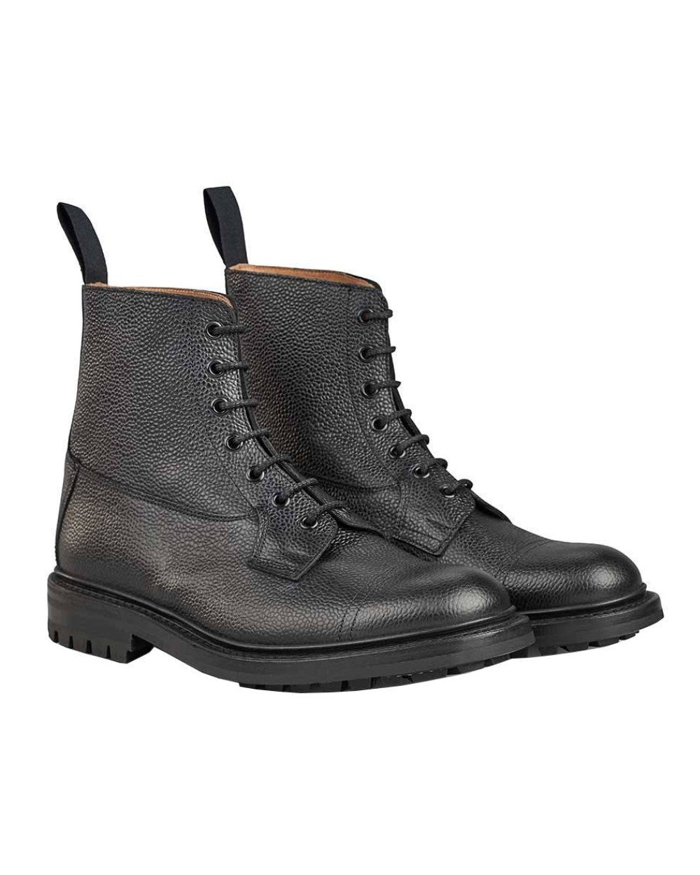 Black Scotch Coloured Trickers Grassmere Country Boots On A White Background