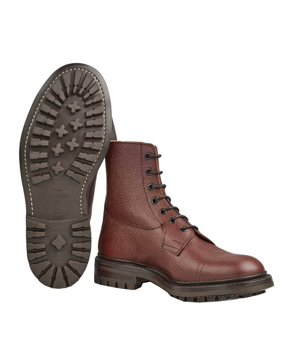 Brown Zug Coloured Trickers Grassmere Country Boots On A White Background