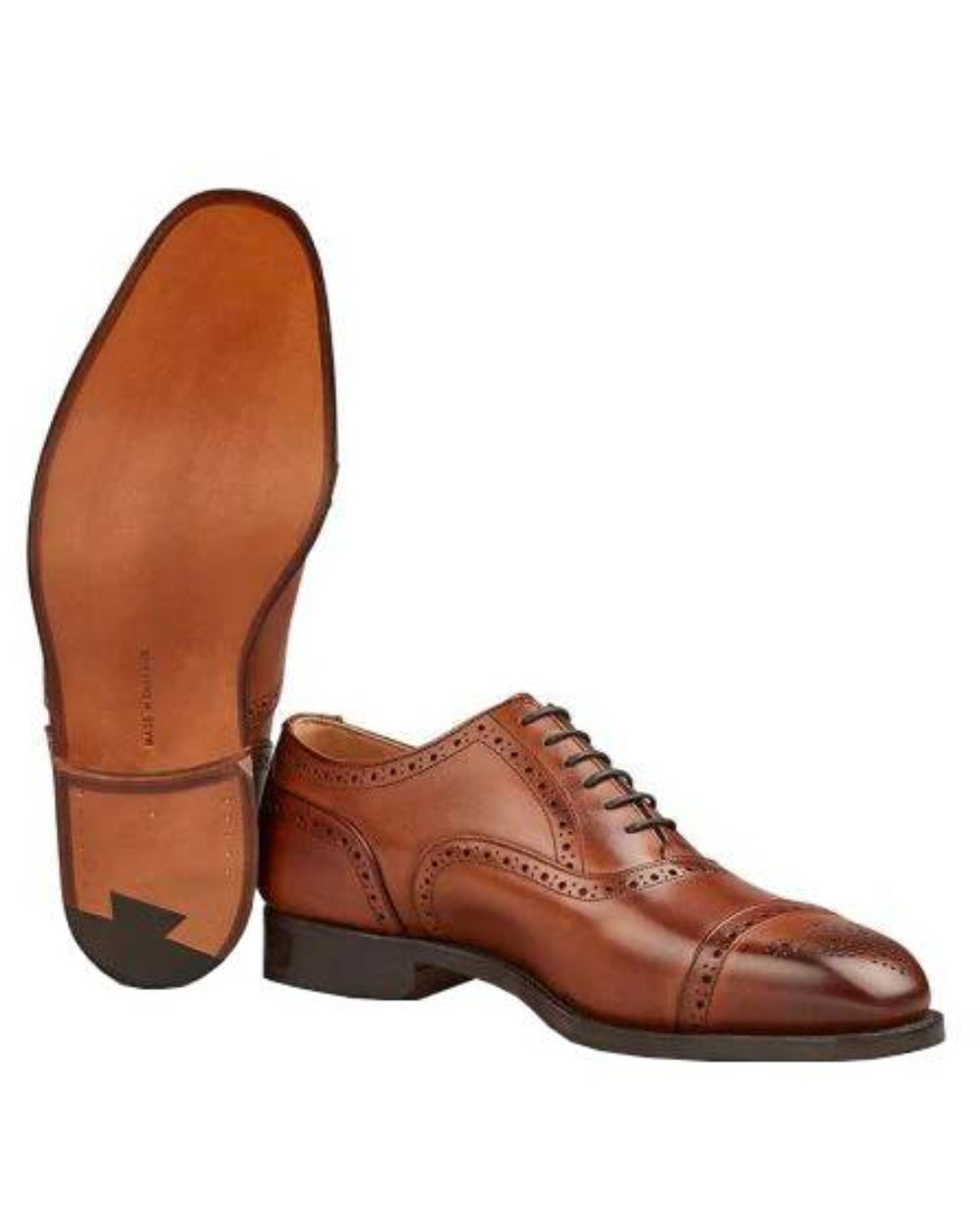 Beechnut Burnished Coloured Trickers Kensington Leather Sole Toecap Oxford City Shoe On A White Background