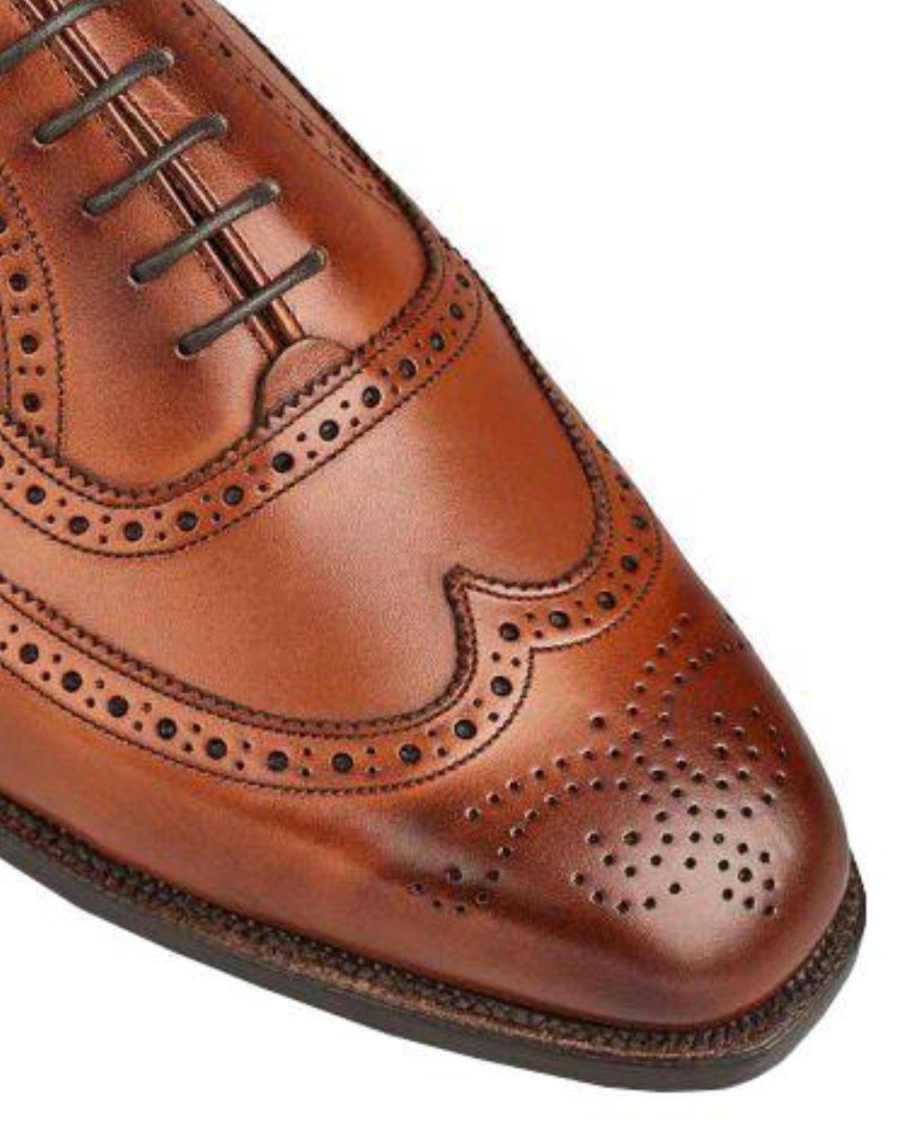 Beechnut Burnished Coloured Trickers Picadilly Leather Sole Brogue Oxford City Shoe On A White Background