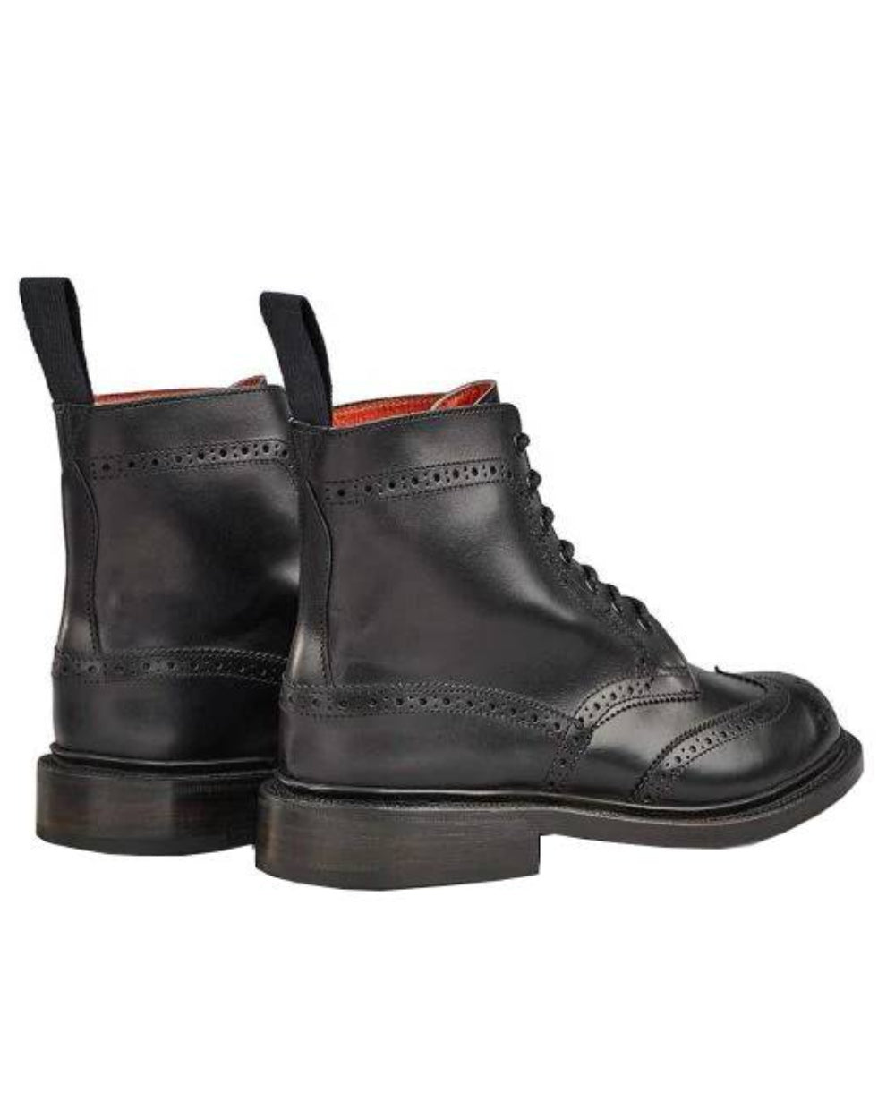 Black Coloured Trickers Stephy Brogue Boot On A White Background