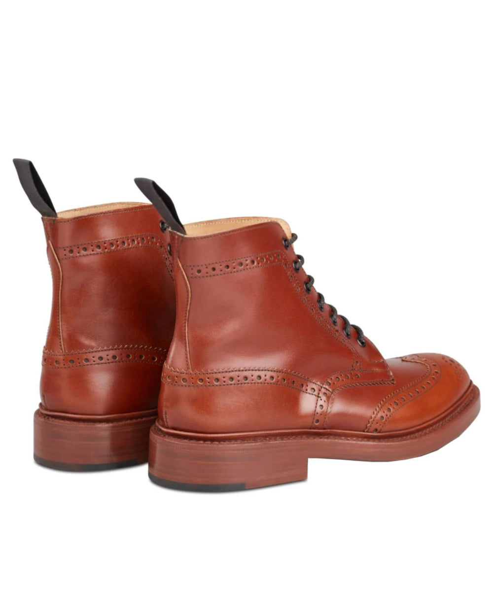 Marron Antique Coloured Trickers Stow Leather Sole Country Boot On A White Background