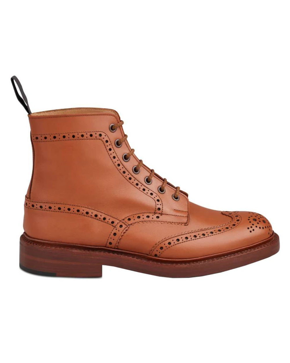 Tan Coloured Trickers Stow Leather Sole Country Boot On A White Background