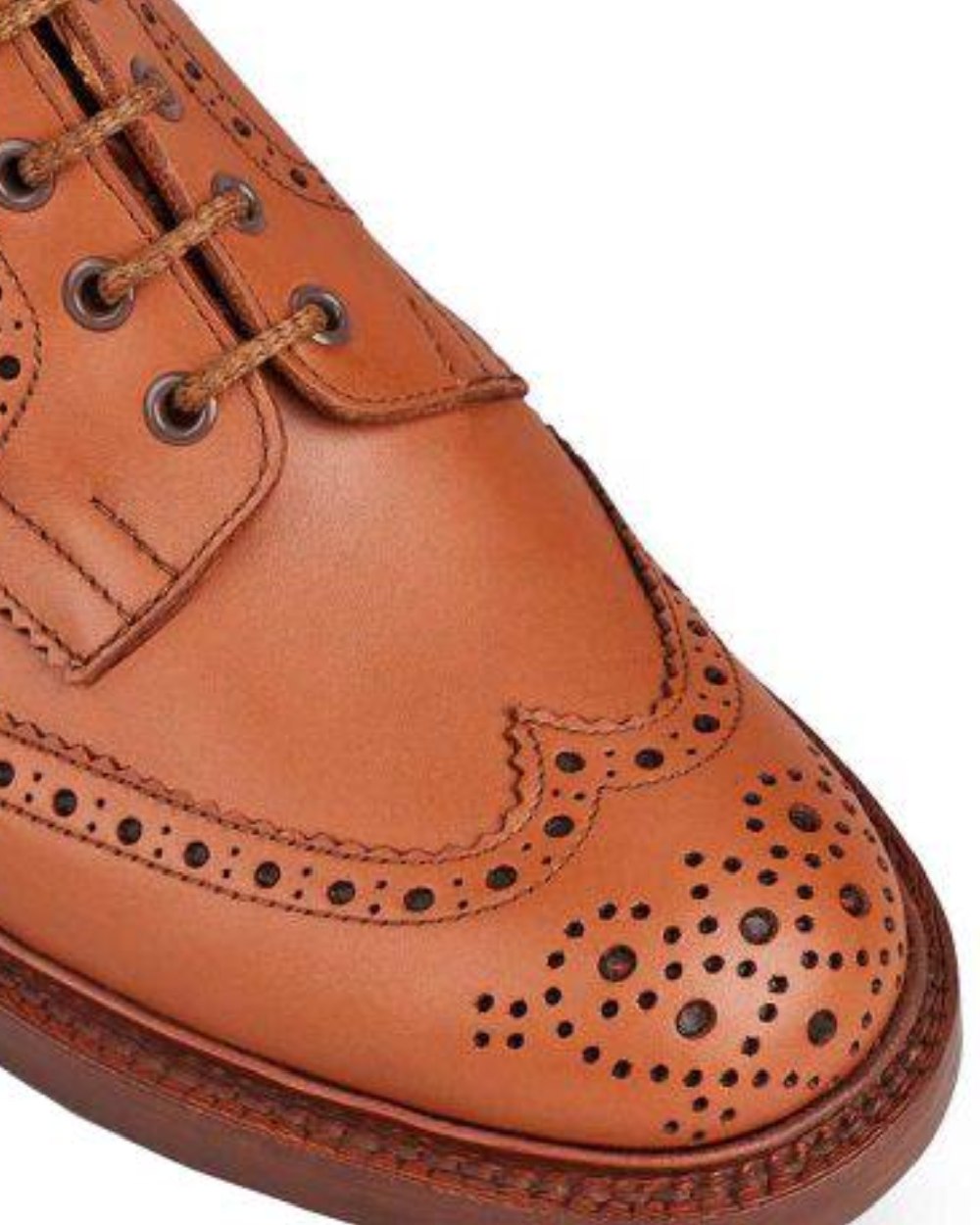 Tan Coloured Trickers Stow Leather Sole Country Boot On A White Background