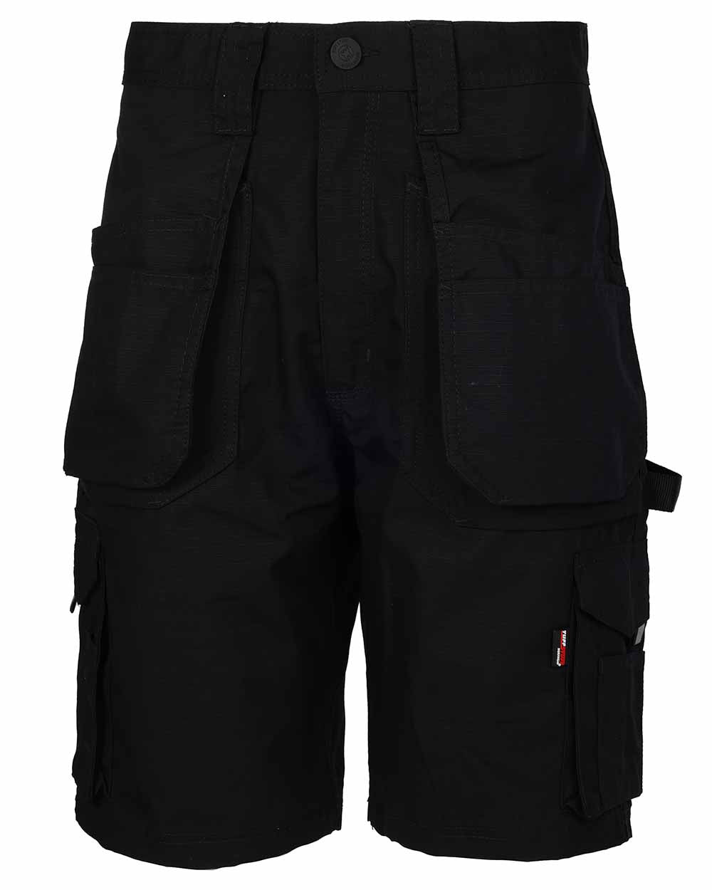 Black Coloured TuffStuff Enduro Work Shorts On A White Background