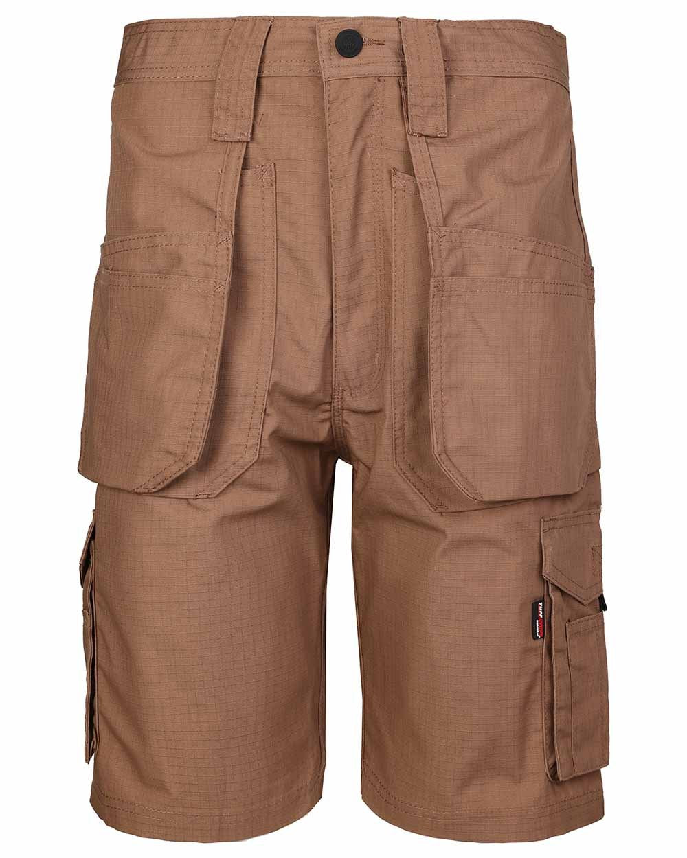 Sand Coloured TuffStuff Enduro Work Shorts On A White Background