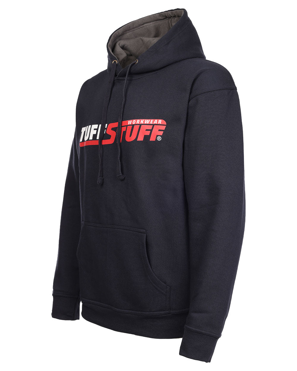 Navy Blue coloured TuffStuff Logo Hoodie on White background