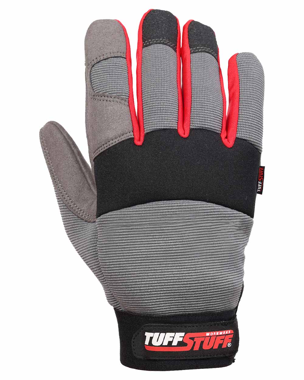 Black coloured TuffStuff Pro Work Gloves on White Background
