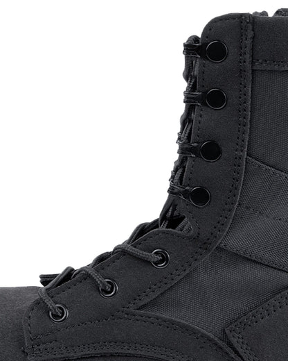 Black coloured Viper Sneaker Boots on White background 