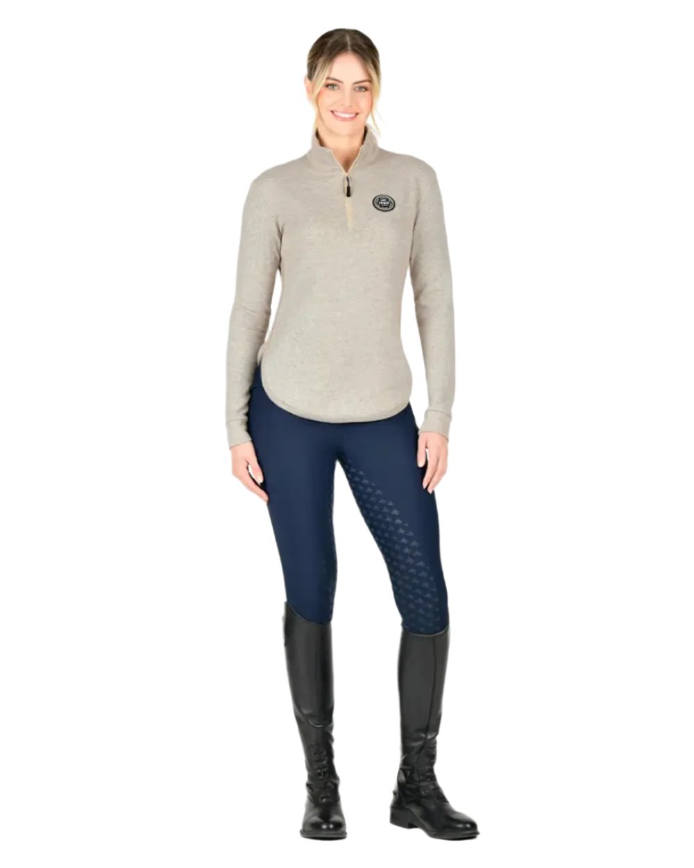 Irish Cream Coloured WeatherBeeta London Layer Long Sleeve Top On A White Background