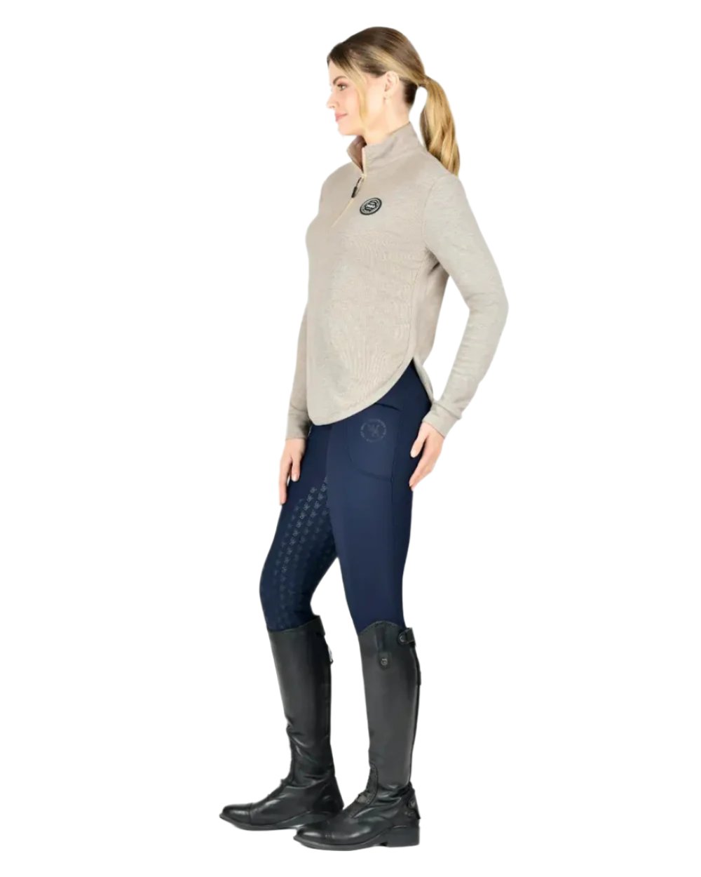 Irish Cream Coloured WeatherBeeta London Layer Long Sleeve Top On A White Background
