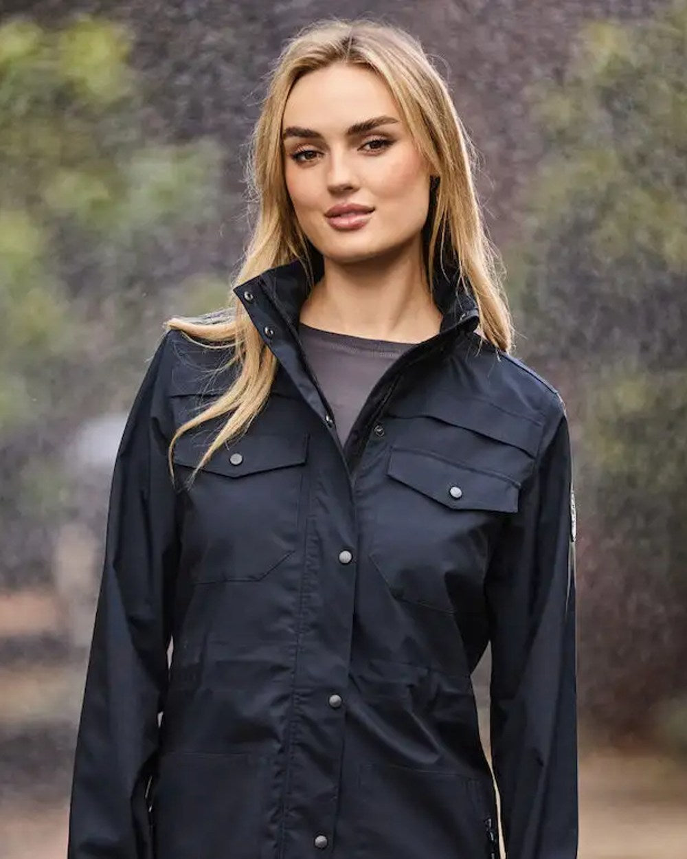 Sky Captain Coloured WeatherBeeta Paloma Waterproof Jackets On A Farm Background