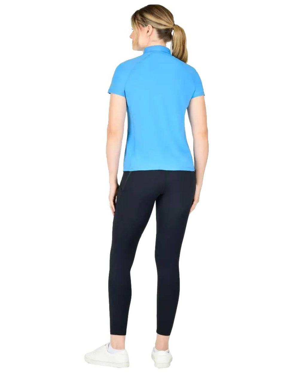 Coastal Blue Coloured WeatherBeeta Prime Short Sleeve Top On A White Background