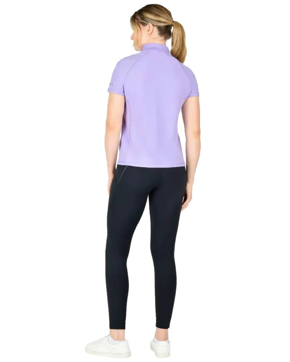 Mauve Coloured WeatherBeeta Prime Short Sleeve Top On A White Background