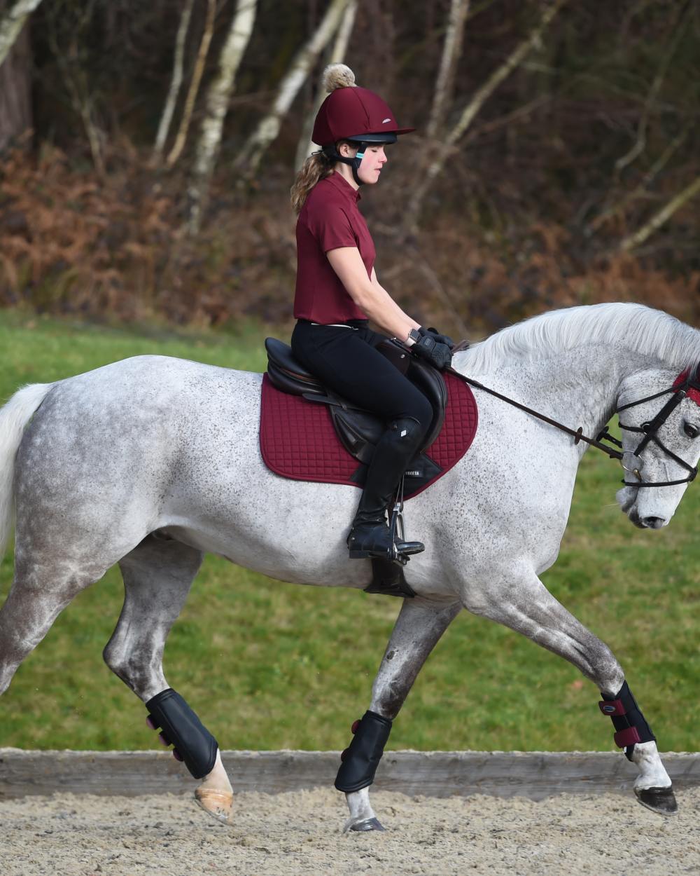 Maroon Coloured WeatherBeeta Prime Short Sleeve Top On A White Background